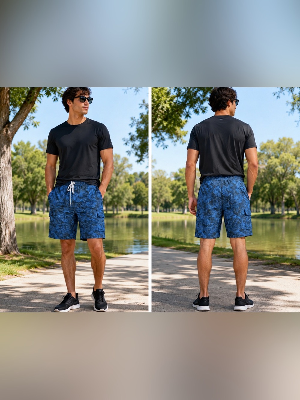 NWT Sonoma Flexwear Board Shorts Men’s Large Blue Quick Dry Stretch Swim Trunks